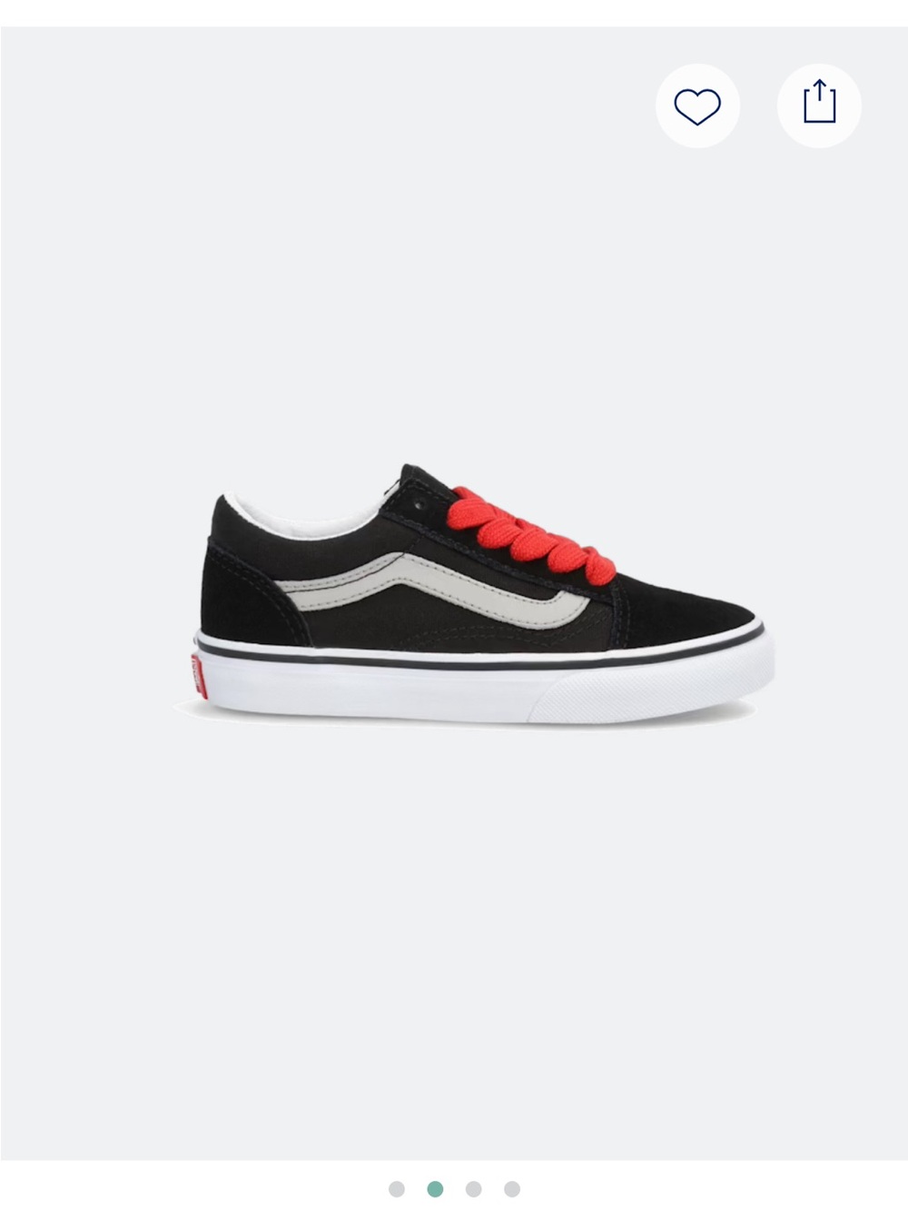Stitch Fix Kids- Vans Black Skate Shoe with White Stripe and Red Laces
